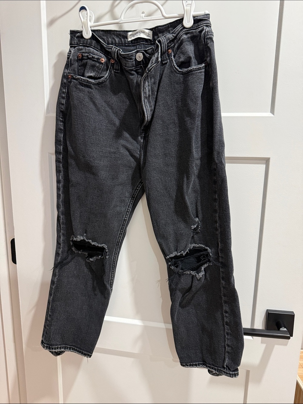 Abercrombie & Fitch Washed Black High-Rise Jeans